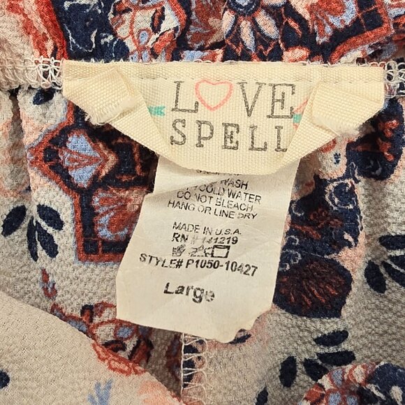 Love Spell Women's Floral Off-Shoulder Blouse Large Multicolored Ruffle Sleeve - Picture 2 of 8